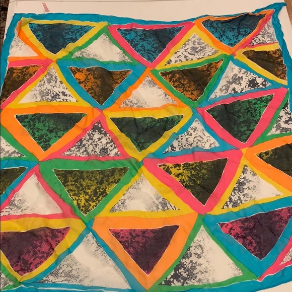 Bright Multicolored Rayon Scarf 100% Rayon - Picture 2 of 2